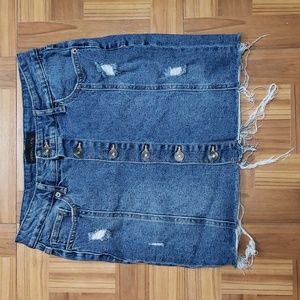 KENDALL + KYLIE destroyed denim skirt